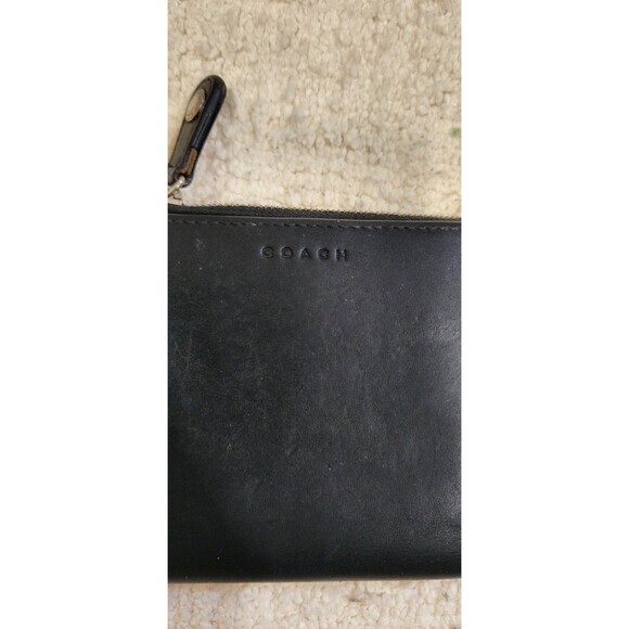 Vintage Coach Leather Wallet Black BiFold Snap Wallet Silver Minimal 90s EUC - Picture 4 of 6